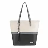 Pomelo Best Handtasche Damen Shopper Groß Damen Tasche für Büro Schule Einkauf Elefantengrau