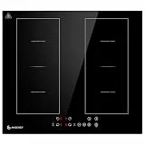 AMZCHEF Induktionskochfeld 60cm mit Zwei Flexzonen, 4 Zonen Induktionskochplatte mit Boost-Funktion und 9 Leistungsstufen, Touch-Bedienung, Timer, Sicherheitsschloss, Überhitzungsschutz, BBQ, 7200W