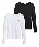 Levi's Damen Long-Sleeve 2-Pack Tee T-Shirt,Tea Caviar / White +,XS