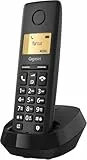 Gigaset Pure 120 - Schnurloses Telefon mit Anrufschutz und ECO DECT - beleuchtetes Display - Hörgerätekompatibel, anthrazit schwarz [Kompatibel in DE, IT, FR, NL, BE, Che, AUT]