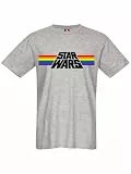 Star Wars Classic Rainbow Herren T-Shirt grau meliert, Größe:L