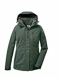 killtec Damen Funktionsjacke/Outdoorjacke mit abzippbarer Kapuze KOW 140 WMN JCKT, grüngrau, 42, 37411-000, grün/grau