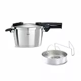 Fissler Vitaquick Premium/Schnellkochtopf (4,5 L, Ø 22 cm) m. Einsatz, Edelstahl-Dampfkochtopf, 2-Garstufen, Made in Germany - Induktion