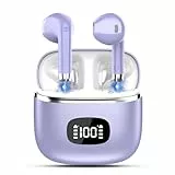 POMUIC Bluetooth Kopfhörer, Kopfhörer Kabellos Bluetooth 5.3 In Ear Kopfhörer mit 4 ENC Noise Cancelling Mic, 40H Spielzeit mit LED, IP7 Wasserdicht in Ear Ohrhörer für Arbeit Studium Sport