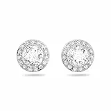 Swarovski Una Angelic Ohrstecker, Rundschliff, Weiß, Rhodiniert