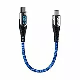 Ocetea 100W USB C auf USB C Kabel, 30CM 5A Schnellladekabel Typ C Ladekabel with LED Display, Kompatibel mit MacBook Pro Air iPad Pro Air Galaxy S23 S22 Pixel Switch