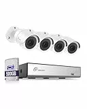 Loocam 8CH 1080P Überwachungskamera Set mit KI-Personen-/Fahrzeugerkennung, 5MP H.265+-DVR mit 500GB SSD sowie 4 Stück 2MP-Sicherheitskameras für Innen- und Außeneinsatz, Nachtsicht und Fernzugriff