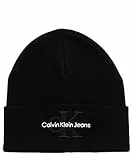 Calvin Klein Jeans Damen Strickmütze Beanie Wintermütze, Schwarz (Black), Onesize