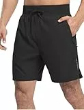 donhobo Herren Shorts Sport Running Kurze Hose Schnell trocknende Leichte Fitness Training Outdoor Wandern Sporthose mit Tasch (Dunkelgrau, M)