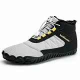 IceUnicorn Barfußschuhe Winter Warm Gefüttert Winterstiefel Winterschuhe Damen Herren(543Schwarz Grau, 39EU)