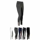 RL24 Damen Reithose Vollbesatz Flex BASICLINE HKM by Reiterladen24 dunkelgrau/schwarz 40
