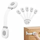 BillyBath Premium Baby Schranksicherung Kindersicherung für Schubladen Kühlschrank Toilettensitz mit Starker Kleber ohne Bohren Schrankschloss, grau, 6 Stück