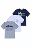 Ellesse Herren Arillo 3er Pack T-Shirt, Grau, Weiß, Marineblau, L EU