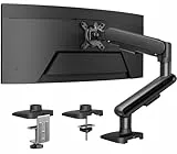 HUANUO Monitor Halterung für 13-40 Zoll Bildschirme, Monitor Arm mit NITROGLIDE™-Federung, bis 12 kg, Monitorhalterung höhenverstellbar, schwenkbar, neigbar, für Gaming & Office, VESA 75×75/100×100 mm