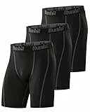 Runhit 3er Pack Herren Kompressionsshorts - Base Layer Sport Unterhosen Funktionsunterwäsche Tight Kompressionshose Kurz Laufunterwäsche Radlerhose M