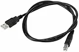 C2G USB-Druckerkabel, USB 2. 0 A auf B Kabel. Kompatibel mit Druckern und Scannern von HP, Epson, Brother, Samsung, Cannon und allen anderen USB A/B-Geräten (1M, Schwarz)