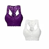 Chanpning Bh Damen Bralette Spitze ohne Bügel mit Geformte Cups Limitless Funktioneller Bra Bh Fitness Damen Bügelloser Soft Bra Gym Wear Damen