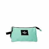 PEPE JEANS Aris Federmäppchen mit 3 Fächern, 22 x 12 x 5 cm, aus Polyester, Größe für Rucksack und Geldbörse, von Joumma Bags, Aquamarin, Talla única, Dreifaches Federmäpp