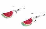 Miniblings Melonen Wassermelonen Ohrringe - Handmade Modeschmuck I Sommer Party Ferien Urlaub Achtel - Ohrhänger Ohrschmuck versilbert