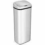 HOMCOM Mülleimer Automatik mit Sensor Abfalleimer Küche Edelstahl 50/68L Silber (50L)