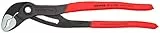 KNIPEX Cobra Hightech-Wasserpumpenzange mit rutschhemmendem Kunststoff überzogen grau atramentiert 300 mm, 87 01 300