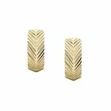 Fossil Damen Goldfarbener Edelstahl mit Ringverschluss Ohrringe