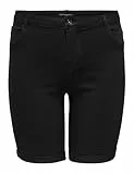 ONLY Carmakoma Damen Carthunder Life Reg Long Shorts DNM Noos Jeans|Knielang|Slimfit|Mid Waist, Schwarz, 48 EU