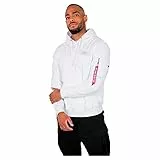 ALPHA INDUSTRIES Herren Back Print Hoody Kapuzensweat Kapuzenpullover, White, L