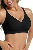 Vtelor Bügelloser BH Damen Ohne Bügel Nahtloser Push up BH Große Brüste Starker Halt Seamless BHS Soft Bra Bequemer Bustier Gepolstert Bralette