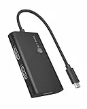 ICY Box (USB-C zu 3× HDMI Adapter) 8K@60Hz Single-Display, 4K@144Hz Dual-Display, 4K@60Hz Triple-Display, USB 3.2 Gen 2, MST, 20 cm Kabel, IB-AD1030-C