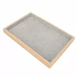 GLOGLOW Schmucktablett-Organizer, Elegantes Flanell-Schmucktablett aus Holz FüR Schmuck (Grau)