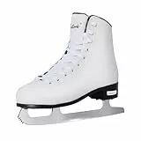 Nattork Weiße Eiskunstlaufschuhe Excellence – Edelstahlkufen für verbesserte Unterstützung, Stärke, Leistung und ultimativen Komfort für Mädchen und Jungen