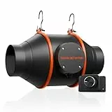 Spider Farmer Rohrventilator 100mm, rohrlüfter mit RJ12 Drehzahlregler, 350m³/h Leiser EC Motor, 27W Ventilator Grow Lüfter Belüftung Abluftventilator für Growzelt, Growbox, Gewächshaus Hydrokultur