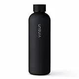 Vinsun Edelstahl Trinkflasche 500ml - auslaufsicher, Kohlensäure geeignet, BPA frei - Thermosflasche Sport, Outdoor, Schule, Uni, Fahrrad, Büro, Gym, Wandern