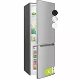 Bomann® Kühlschrank mit Gefrierfach | Energieklasse C | 143cm | Kühl Gefrierkombination leise 40 dB | 3 Ablagen & 2 Schubladen | Türanschlag wechselbar | 173L Kühlgefrierkombi | KG 7359 inox