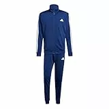 adidas Herren SPORTSWEAR BASIC 3 STRIPES TRICOT TRACKSUIT, Dark Blue, XL