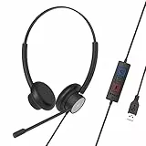 TELLUR Voice 320 Kabelgebundene Kopfhörer für Büro, Binaural, ENC-Environmental Noise Cancellation, USB, USB-C, Inline-Fernbedienungstasten, Büro- und Call-Center-Nutzung