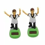 Amosfun 2stücke Solarbetriebene Fußball Wackelfiguren für Auto Innendekoration Autoaccessoire mit Solarmotor Kreatives Geschenk für Junge Mädchen und Auto Liebhaber Schaukel-Ornament