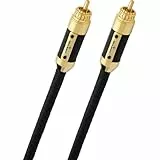 OEHLBACH Black Connect Digitales Audio-Cinchkabel – High-End Koaxialkabel für verlustfreie Signalübertragung – 24K vergoldete Kontakte - 1m
