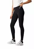 Champion Legacy American Classics C-Logo Zip Leggings, Schwarz, XS für Damen