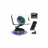 KOQQQ Upgraded Vacuum Magnetic Mobile Phone Holder Car, 15W Handyhalterung Auto Magnet, 360° Rotatable for Car/Mirror, Magnetic Phone Holder für iPhone & Android