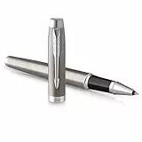 Parker IM Rollerball | Edelstahl mit Chrom-Zierteilen | feine Spitze mit schwarzer Tinte | Geschenkbox