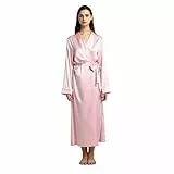 Jasmine Silk Luxuriöser Bademantel aus reiner Seide, Kimono, Rosa, rose, XL