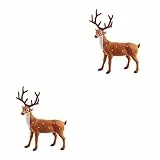 Amosfun 2stücke Weihnachtliches Deko-elchfigur Realistische Weihnachtsdeko Für Wohnzimmer Schlafzimmer Plüsch Für Festliche Raumgestaltung Und Saisonale Dekoration