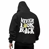 Udbeksid Kapuzenpullover Herren Oversize Hoodie mit Backprint Streetwear Langarm Baggy Sweatshirt Pullover Kapuze Mode Motiv Hoodies Warm Bekleidung Teenager Obertei für Frühling Herbst Winter