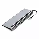 Belkin USB-C-Hub, 11-in-1-MultiPort-Adapter-Dock mit 4K-HDMI, DisplayPort, VGA, und 100 W zum Laden, 3x USB A, Gigabit-Ethernet, SD, MicroSD, 3,5-mm-Klinke für Geräte wie MacBook* Pro, Air, XPS
