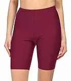 Merry Style Damen Badehose High Waist Schwimmhose für Wassersport SUP Schwimmradler MS10-333 (Weinrot,40)