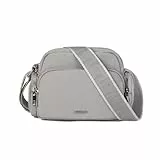 Gladdon Umhängetasche Damen, Schultertasche mit Reißverschluss, Crossbody Bag, Leder handtasche klein, Breite Schultergurte Jacquard-Gewebe
