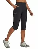 baleaf Damen Wanderhose Cargohose Atmungsaktiv Elastische Outdoorhose Trekkinghose Schnelltrockend Leicht mit Reißverschlusstasche Schwarz M