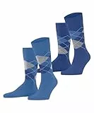 Burlington Herren Socken Everyday Argyle M So Baumwolle gemustert 2 Paar, Blau Cornflower Blue 6337, 40-46